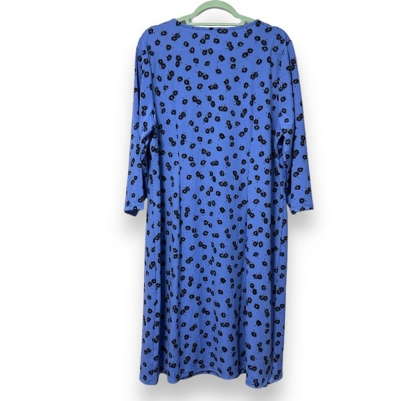 Talbots Blue Floral Jersey Faux Wrap Dress Womens Plus Size 2X NWT Spring Office - Picture 4 of 17